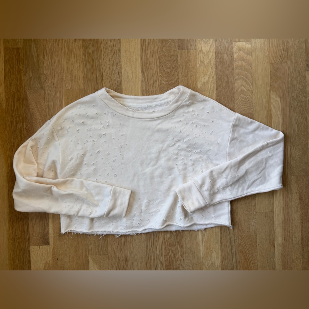 Alo distressed Cropped Sweatshirt